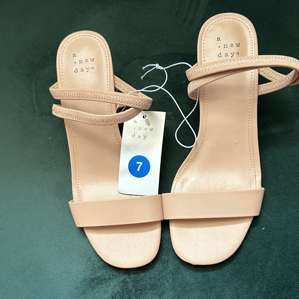 a new day Blush Nude Double-Strap Slide Heels